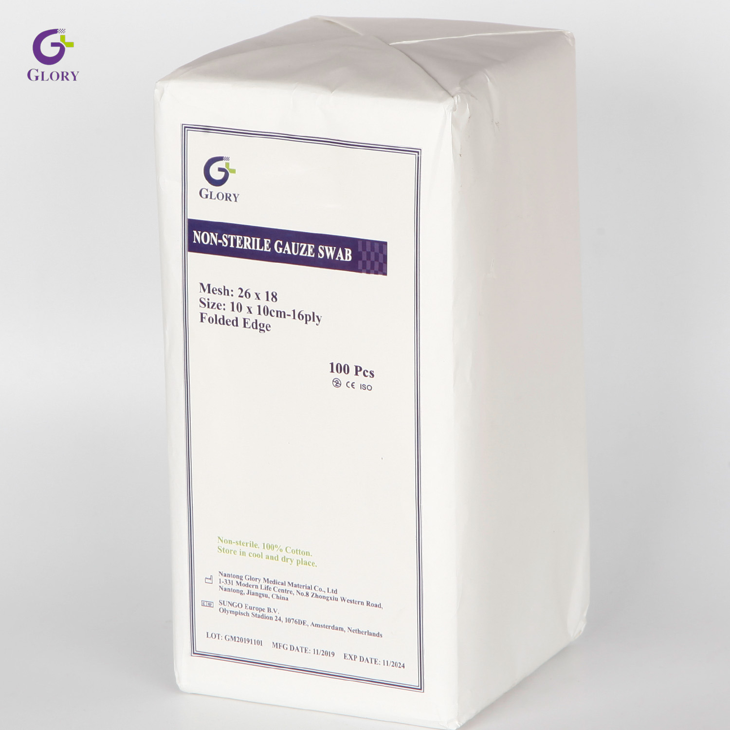 Hisopos de gasa no estériles, almohadillas de gasa médicas absorbentes de algodón 100% puro para limpieza de heridas y primeros auxilios