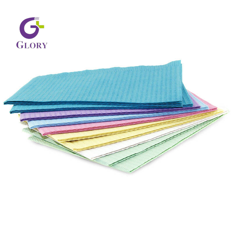 Baberos dentales desechables, baberos dentales absorbentes impermeables de 2 capas Servilletas dentales no tejidas sin pelusa para clínica dental, salón y uso médico