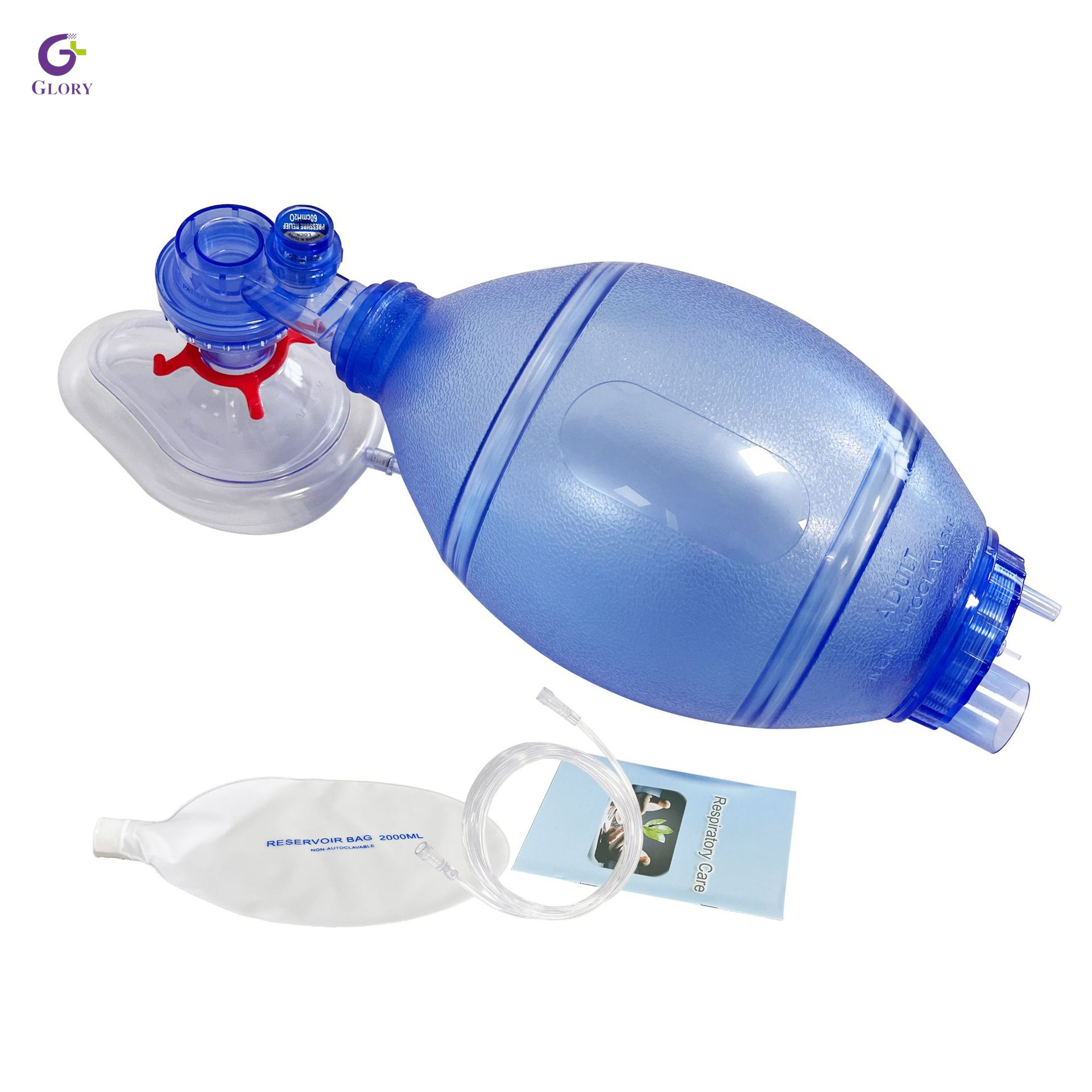 Bolsa de resucitador manual, resucitador de ventilador manual de silicona médica Bolsa de reanimación de mano portátil reutilizable para primeros auxilios de emergencia para adultos, pediátricos e infantiles