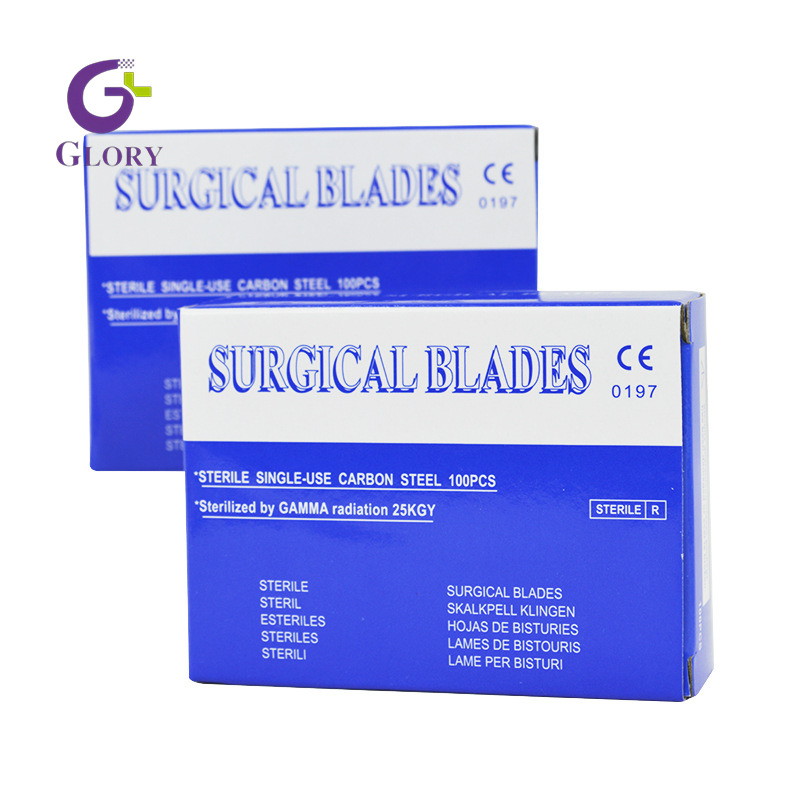 Cuchillas quirúrgicas desechables, cuchillas de bisturí estériles de acero inoxidable y de carbono para hospitales, clínicas y laboratorios
