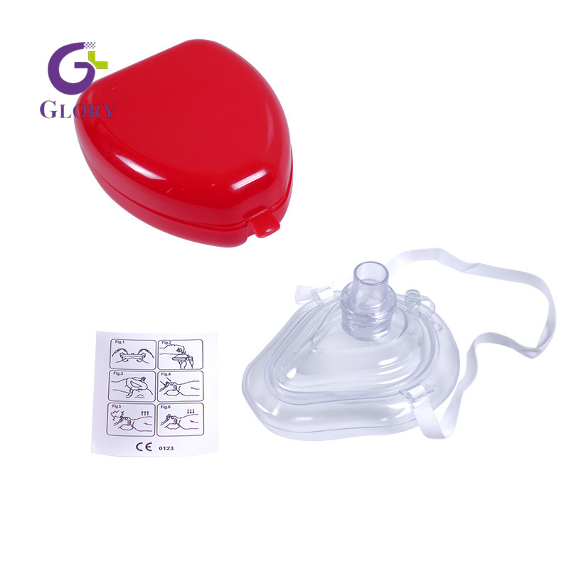 Máscara de RCP desechable, máscara de rescate de primeros auxilios portátil, válvula unidireccional, máscara de respiración artificial para rescate de RCP de emergencia