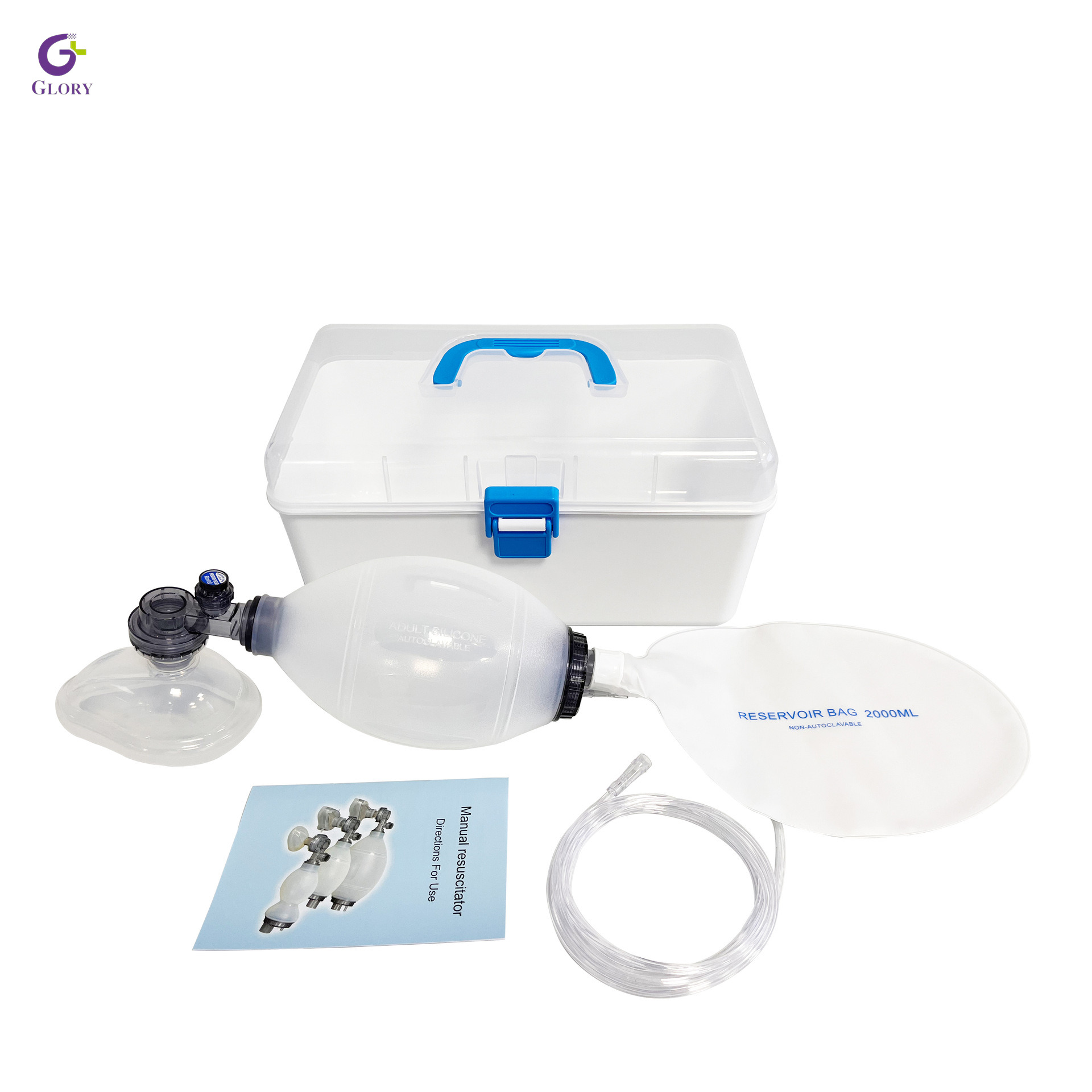 Bolsa de resucitador manual, resucitador de ventilador manual de silicona médica Bolsa de reanimación de mano portátil reutilizable para primeros auxilios de emergencia para adultos, pediátricos e infantiles